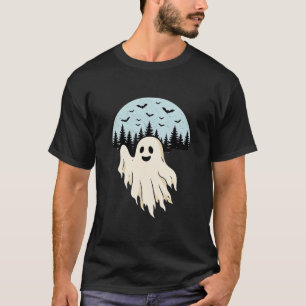 Halloween Ghost Moon Forest Design_1 T-Shirt