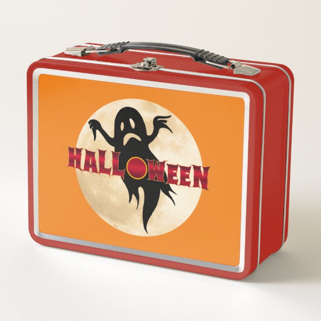 Halloween Ghost Moon Metal Lunch Box (Front)