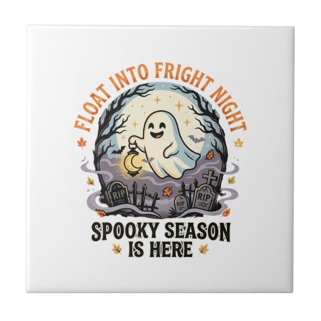 Halloween Ghost Moon Parade Tile (Front)