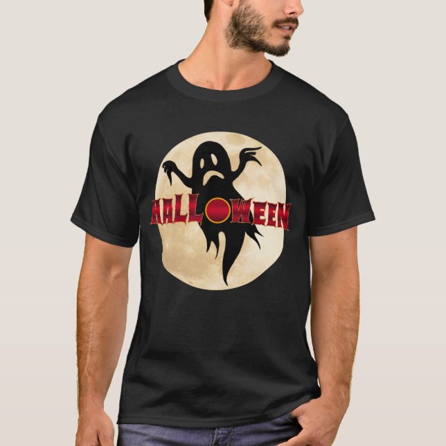 Halloween Ghost Moon T-Shirt (Front)