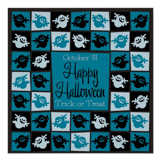 Halloween ghost mosaic poster (Front)
