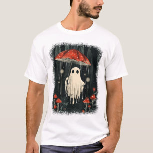 Halloween Ghost Mushroom Spooky Season Cottagecore T-Shirt