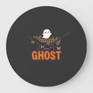 Halloween Ghost Naughty Little Ghost Design Large Clock