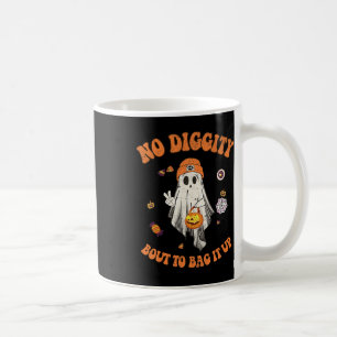 Halloween Ghost No Diggity Bout To Bag It Up Kids Coffee Mug