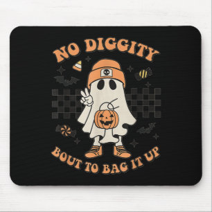 Halloween Ghost No Diggity Bout to Bag it Up Toddl Mouse Mat