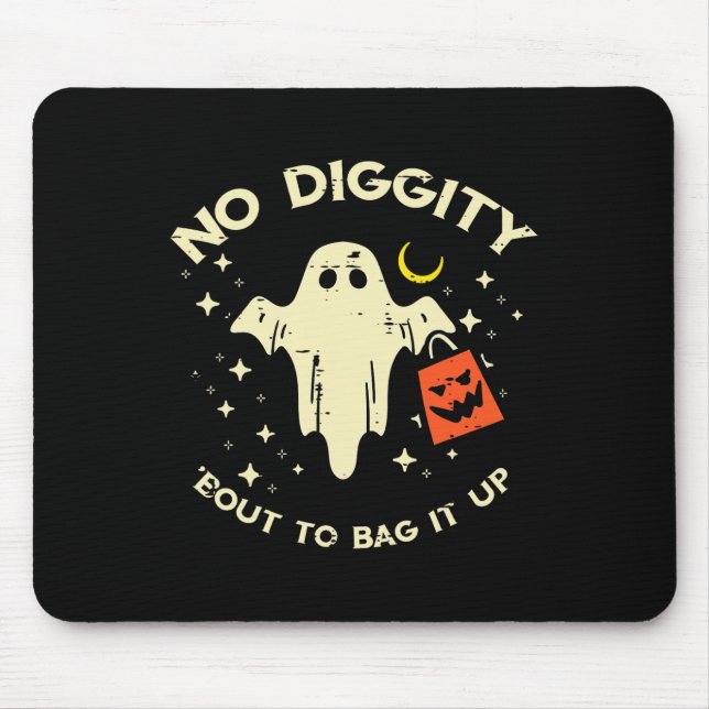 Halloween Ghost No Diggity Costume Boys Girls Kids Mouse Mat (Front)