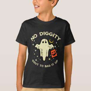 Halloween Ghost No Diggity Costume Boys Girls Kids T-Shirt