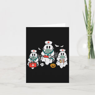 Halloween Ghost Nurses Funny Er Crew Costume Scrub Card