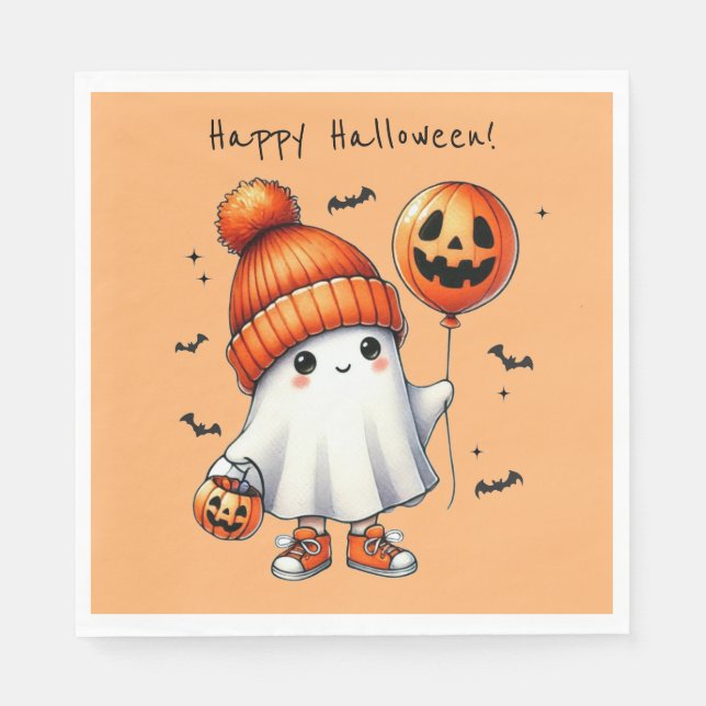 Halloween Ghost Paper Napkin (Front)
