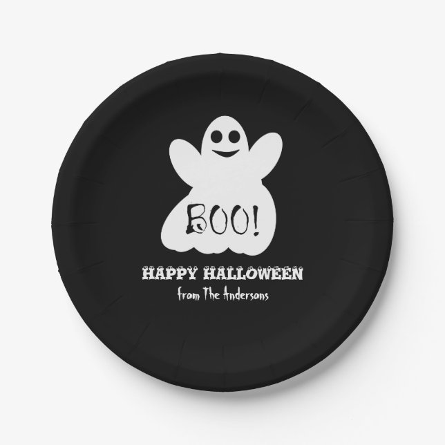 Halloween Ghost Paper Plates (Front)