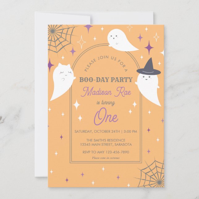 Halloween Ghost Party Arch Frame Birthday Invitation (Front)