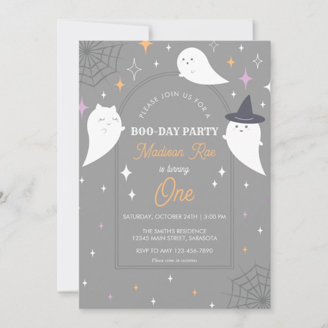 Halloween Ghost Party Arch Frame Birthday Invitation (Front)