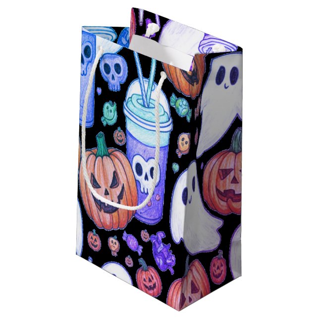 Halloween Ghost Party Fun Spooky Small Gift Bag (Back Angled)