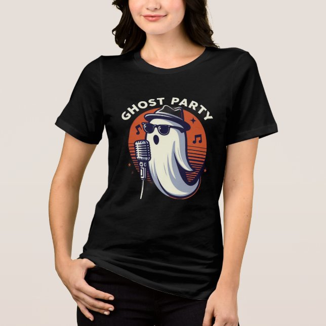 Halloween ghost party  Tri-Blend shirt (Front)