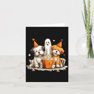 Halloween Ghost Party With Cute Dogs Card