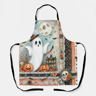 Halloween Ghost Patchwork Apron