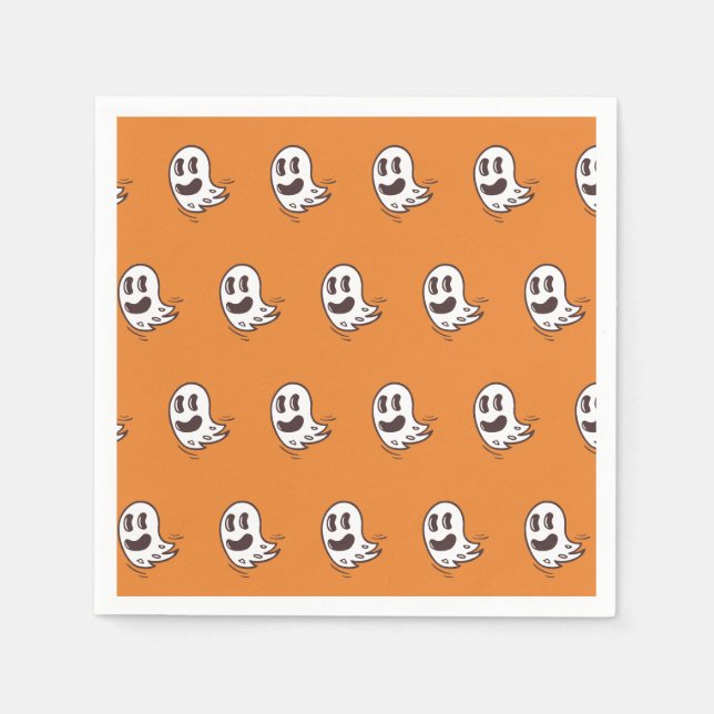 Halloween Ghost Pattern Paper Napkin (Front)