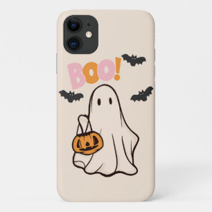 halloween ghost pink and orange design iPhone 11 case