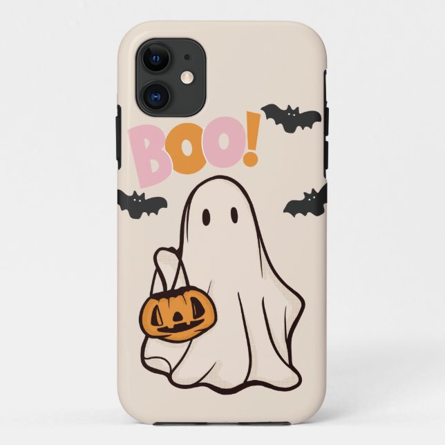 halloween ghost pink and orange design Case-Mate iPhone case (Back)