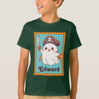 Halloween Ghost Pirate Costume Cute Stamp