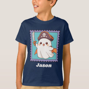 Halloween Ghost Pirate Costume Personalised Text T-Shirt