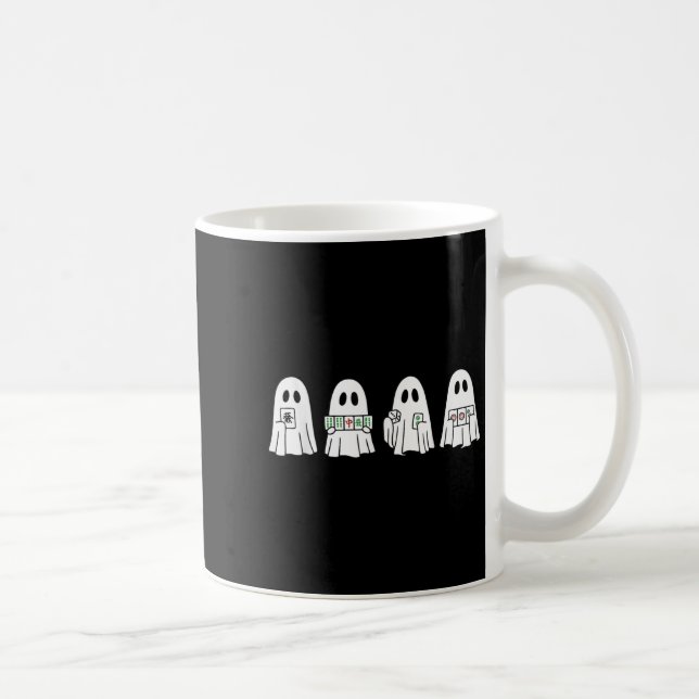 Halloween Ghost Playing Mahjong Soky Season Game D Coffee Mug (Right)