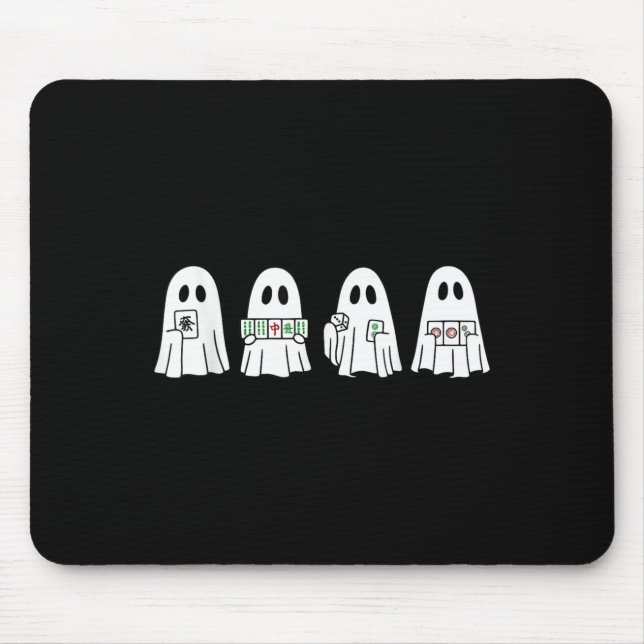 Halloween Ghost Playing Mahjong Soky Season Game D Mouse Mat (Front)
