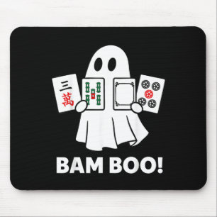 Halloween Ghost Playing Mahjong Spooky Bam Boo Mouse Mat