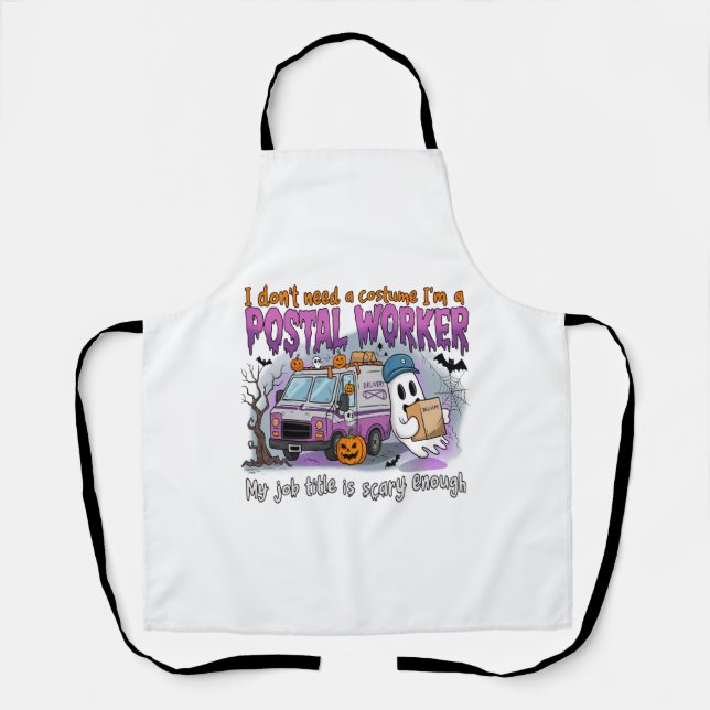 Halloween Ghost,Postal Worker Apron (Front)