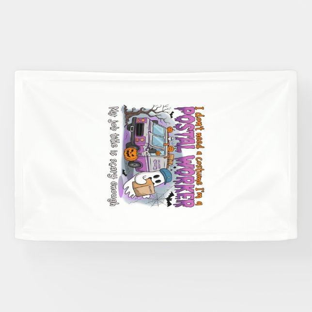 Halloween Ghost,Postal Worker Banner (Horizontal)