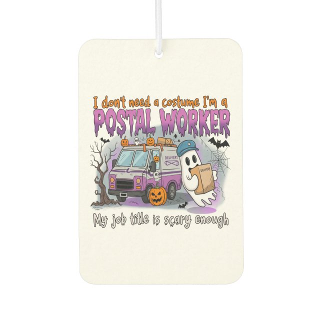 Halloween Ghost,Postal Worker Car Air Freshener (Front)