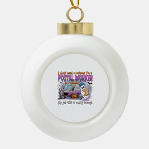 Halloween Ghost,Postal Worker Ceramic Ball Christmas Ornament