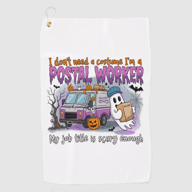 Halloween Ghost,Postal Worker Golf Towel (Front)