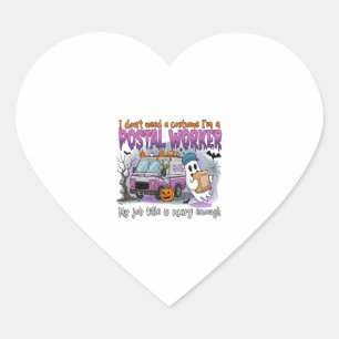 Halloween Ghost,Postal Worker Heart Sticker
