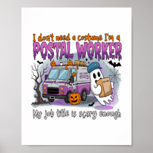 Halloween Ghost,Postal Worker Poster