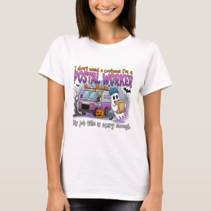 Halloween Ghost,Postal Worker T-Shirt