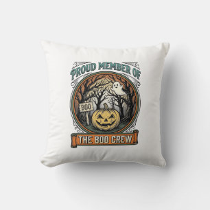 Halloween Ghost Proud Member Boo Crew Vintage Funn Cushion