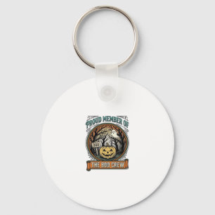 Halloween Ghost Proud Member Boo Crew Vintage Funn Key Ring