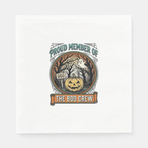 Halloween Ghost Proud Member Boo Crew Vintage Funn Napkin