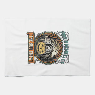 Halloween Ghost Proud Member Boo Crew Vintage Funn Tea Towel