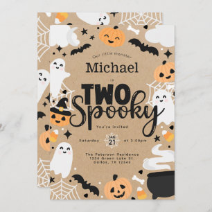 Halloween Ghost Pumpkin 2nd Birthday Party Invitation