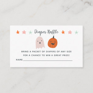 Halloween Ghost Pumpkin Baby Shower Diaper Raffle Enclosure Card
