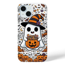 Halloween Ghost Pumpkin Candy Pattern Witch