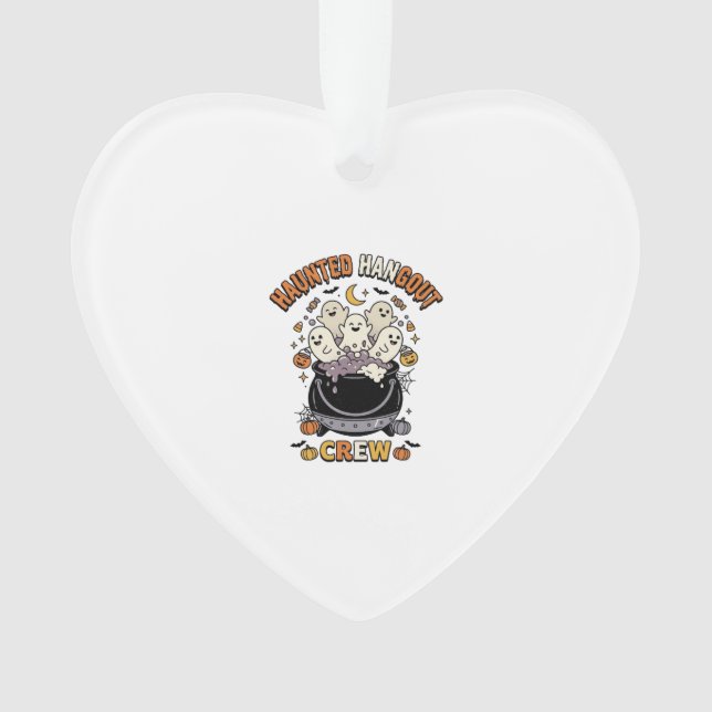 Halloween Ghost Pumpkin Crew Ornament (Front)