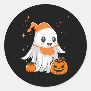Halloween Ghost Pumpkin For Women Men Kids Boys Gi Classic Round Sticker