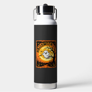 Halloween Ghost Pumpkin Haunted Tree Water Bottle