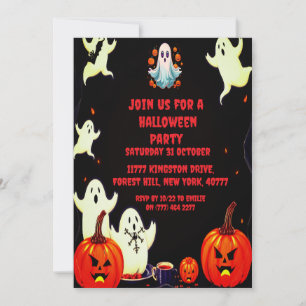Halloween Ghost Pumpkin Party Invitation 