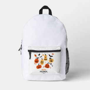 Halloween Ghost Pumpkin Printed Backpack