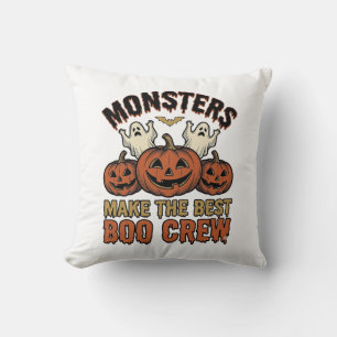 Halloween Ghost Pumpkin Vintage Engraving Funny Te Cushion