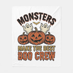 Halloween Ghost Pumpkin Vintage Engraving Funny Te Fleece Blanket